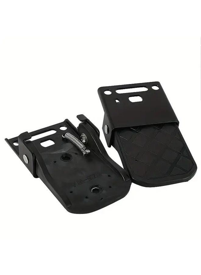 Black Universal All Terrain Vehicle Rear Passenger Foldable Foot Peg Step Plate - Image 1